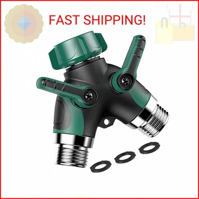 Garden Hose Splitter 2 Way - Water Hose Splitter with Long Handle Garden Hose Sh - Изображение 1 из 2