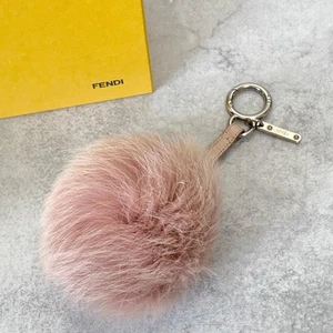 Bolso FENDI Dije Logo Llavero Correa Cuero Piel Rosa Plata Usado Auténtico - Imagen 1 de 24
