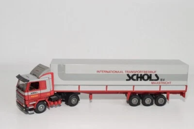CAMION B19 1:50 TEKNO SCANIA 142H 142 H CON RIMORCHIO SCUOLE MAASTRICHT EXC. ... - Immagine 1 di 4