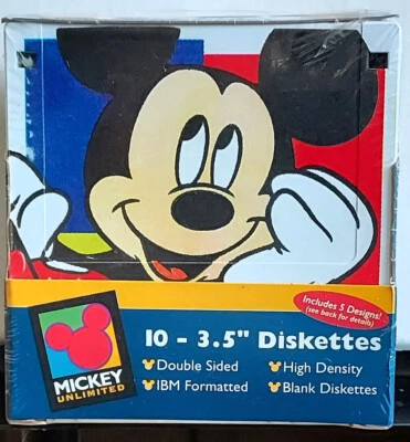 NUEVO Disney Mickey Unlimited 10 3.5” Disquetes Doble Cara Incluye 5 Diseños Foto 1 de 4