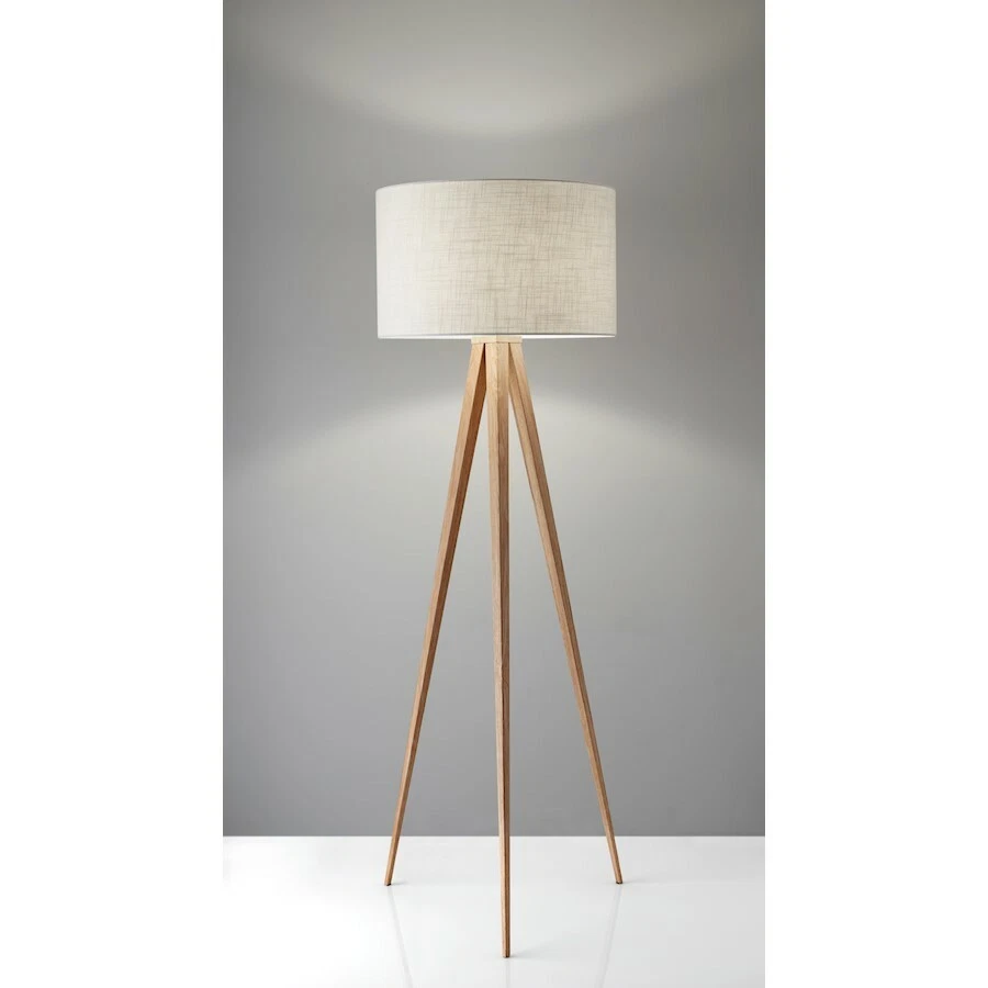 Adesso Director Floor Lamp, Natural Wood - 6424-12 - Image 1 of 1