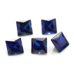 Blauer Saphir Synthetisch 5 mm, 6 mm Quadrat Beste Qualität Laborgefertigt Lose Edelstein - Bild 1 von 24