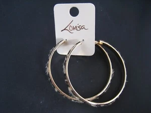 Pair Lovisa Australia golden metal hoop earrings - Bild 1 von 5