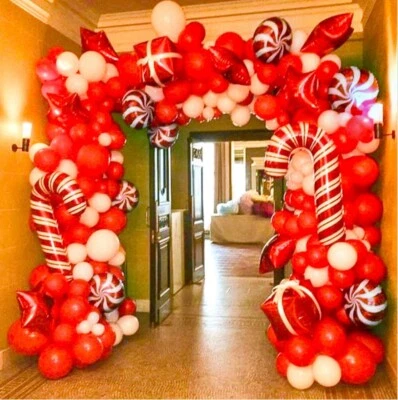 Christmas Theme Latex & Foil Balloons Garland - Symbolic Season's Decoration🎁❤️ - image 1 of 4
