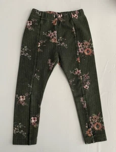 zara girl's size 5 cm 110 collection pink floral green jogger pants - Picture 1 of 9