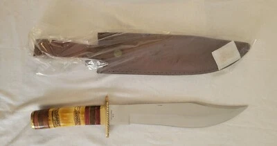 Timber Rattler Arizona Sunset Bowie Knife With Leather Sheath TR136 /B1 - Image 1 of 2