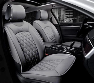 Housses De Siège Avant En Cuir PU Gris Deluxe Pour Dacia Duster Logan Sandero - Imagen 1 de 2