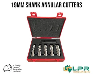 Annular cutters set 5pc 16-18-20-22 & 24mm cutters pilot included boxed M2 HSS - Picture 1 of 4