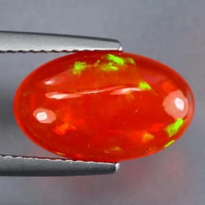 2.45Cts Natural Ethiopian Orange Fire Opal Oval Cabochon Loose Gemstone - Picture 1 of 3