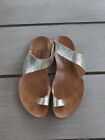 CYDWOQ Hillary Toe-Ring Sandals in Silver  Leather EU 38 US 8 USA HAND MADE Rare
