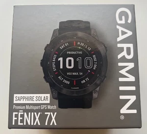 Garmin Fenix 7X Sapphire Solar 51 mm DLC Titanium 010-02541-11 NEW NUEVO - Imagen 1 de 3