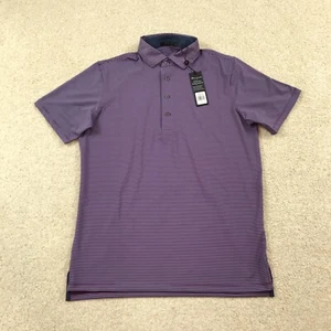 Greyson Polo Shirt Mens Medium Saranac Striped Meadowsweet - Picture 1 of 9