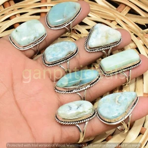 1000pcs Lot Larimar Gemstone Rings Wholesale Lots 925 Silver Plated Jewelry - Picture 1 of 5