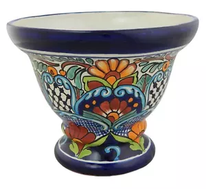 Maceta con patas de girasoles de cerámica mexicana jardín pintada a mano Talavera # 12 - Imagen 1 de 1