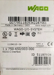 WAGO 750-650/003-000 RS232 CONFIGURABLE - Picture 1 of 5
