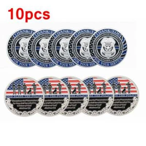 10pc God Bless The Police Challenge Coin Thank You for Your Service Appreciation - Picture 1 of 7