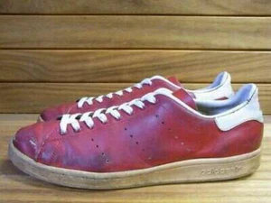 adidas Made in USA 80er Vintage Leder Turnschuhe Stan Smith rot Herrenschuhe selten - Bild 1 von 12