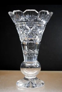 JARRÓN ACAMPANADO VINTAGE WATERFORD CRISTAL 8" ALTO CORTE BELLAMENTE FORMADO - Imagen 1 de 18