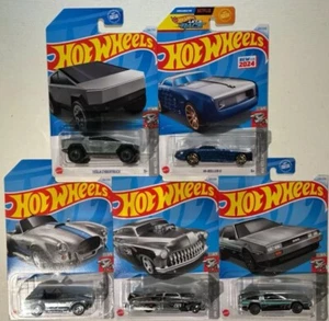 2024 HOT WHEELS, ROLLING METAL SERIES, WITH TESLA CYBERTRUCK, 5 CAR SET IN HAND - Picture 1 of 2