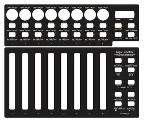Overlay (schwarz) für Behringer BCF2000 in Logic Control emulation mode - Picture 1 of 1
