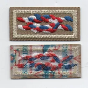 Nudo de premio Eagle Scout, en tejido bronceado, desde 1910 sobre respaldo de gasa fina, ¡como nuevo! - Imagen 1 de 1