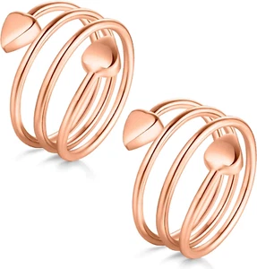 Copper Rings for Women,Magnetic Ring Adjustable Love Heart Copper Rings,Christma - Picture 1 of 9