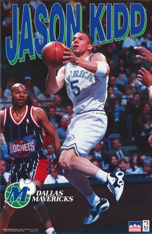 POSTER :NBA BASKETBALL: JASON KIDD - DALLAS MAVERICKS -WHITE - FREE SHIP   RW2 X Cover