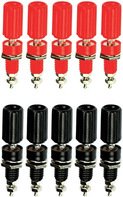 10x Einbaubuchse 4mm (Rot Schwarz) Laborbuchse Bananenbuchse Sicherheitsbuchse - Bild 1 von 4