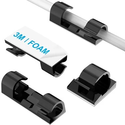 40 Pcs Self-Adhesive Cable Wire Clips for Wall Under Desk Ethernet Dash Cam - Image 1 of 4