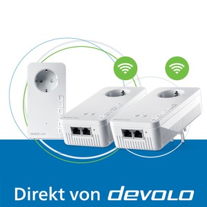 devolo Magic 2 WiFi next Powerline 2400 Mbps Mesh WLAN Verstärker 3x Adapter