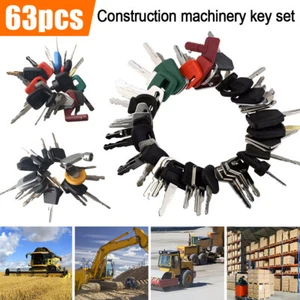 63x Heavy Construction Equipment Ignition Keys For CAT Kubota JCB Volvo Komatsu - Picture 1 of 11
