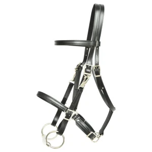 HORSE SIZE-READY MADE-Black HALTER BRIDLE with BIT HANGERS Made of BETA BIOTHANE - Picture 1 of 1