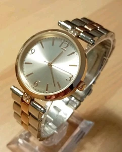 Rose Gold & Silver Ladies Watch. Excellent. New Battery. Full Working Order. - Picture 1 of 22