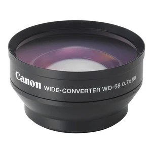 Canon WD-58H Wide Converter 0.7x58mm Lens w/ Hood, Caps & Carrying Case - Picture 1 of 5