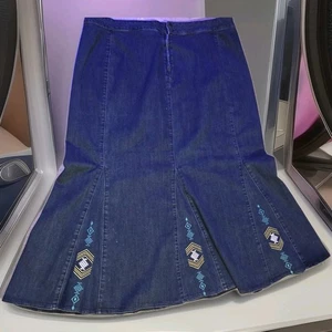 ashro Denim Fit And Flare Maxirock Gr. 20 W Dark Wash  - Bild 1 von 3