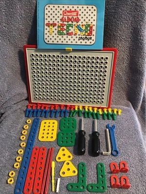 Quercetti Toy Construction Building Tool Box Vtg 2010 Italy 0560 TECNO 70 Pcs - Изображение 1 из 4