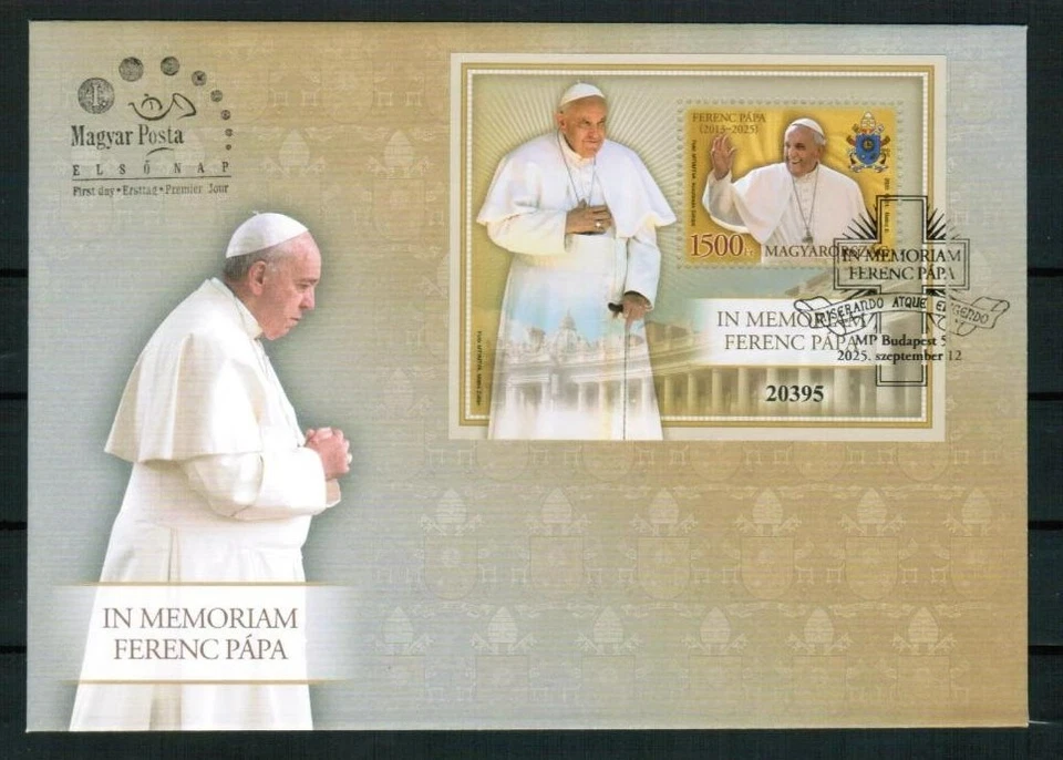 HUNGARY 2025 PEOPLE Famous Persons. In Memoriam POPE FRANCIS - FDC - Image 1 of 1