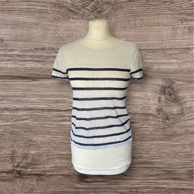 Lovely Mango Casual Cotton Striped T-shirt In A Small VGC - Image 1 of 4