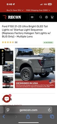 Crepúsculas ahumadas Recon para Ford F-150 2021-2023 Foto 1 de 4