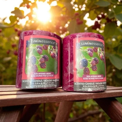 Lot x2 Luminessence Sun Ripen Berry Scented Candle 7oz Hostess Holiday Gift Home - image 1 of 4