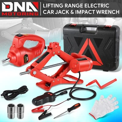 Estuche Portátil Todo en Uno 6000lbs Elevador de Tijera Eléctrico Gato Ruedas Herramientas de Reparación Foto 1 de 4