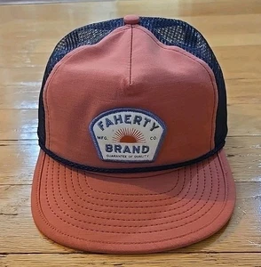 Faherty All Day Sun Trucker Summer Red One Size New With Tags - Picture 1 of 7