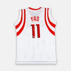 Yao Ming Houston Rockets signed handsigniert Pro Style weiß Trikot BAS - Bild 1 von 2