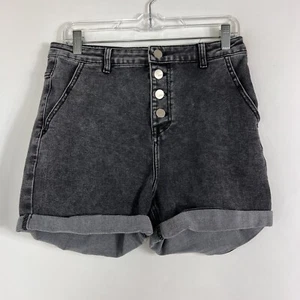 Redial Jeansshorts Damengröße 40 US-Größe 10 hoher Bund anthrazit Waschung Knopfleiste - Bild 1 von 12