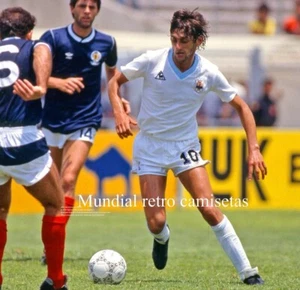 Camiseta Uruguay mundial 1986 alternativa blanca Francescoli - Picture 1 of 7