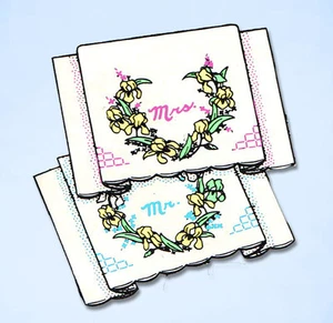 1940s Uncut Aunt Marthas Embroidery Transfer 3293 Swans His Hers Pillowcases - Bild 1 von 4
