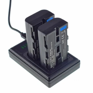 2X Battery +LCD USB Charger for FEELWORLD FW568 V2 5.5 INCH CAMERA FIELD MONITOR - Picture 1 of 12
