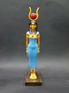 Increíble HATHOR EGIPCIO Color Azul Claro usando el sol y sosteniendo el ANKH - Imagen 1 de 2