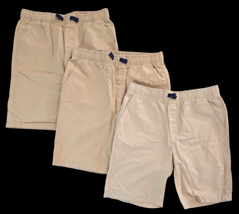 Lands End Boys Shorts Large 14-16 Drawstring Elastic Waist Uniform Khaki 3 piece - Image 1 of 4