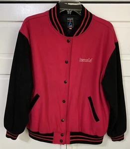 American Girl VarsityJacket Youth Girls Large Pink & Black Coat VTG 90s - Picture 1 of 9